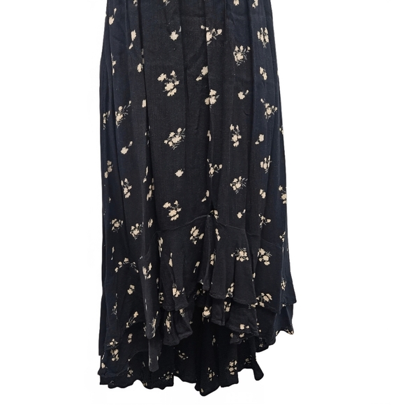 Abercrombie & Fitch Floral Hi Low Dress Black Ruffle Sundress Flower Size XSP - Picture 3 of 16